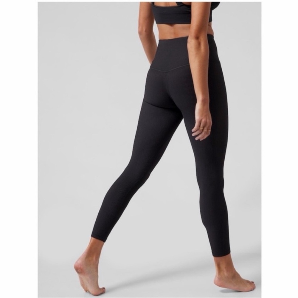 Athleta Black High-Rise Ribbed Leggings
